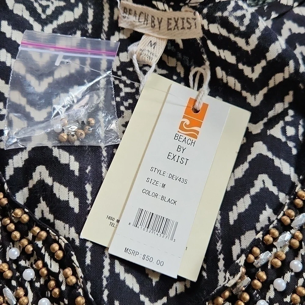 Beach Cover up or just beautiful shirt Bohemian beach Tunic beaded